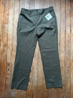 Relativity Olive Pinstripe Straight-Leg Dress Pants